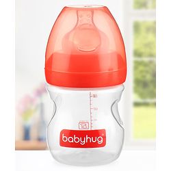 Babyhug Wide Neck Sterilizable Feeding Bottle Red - 160 ml