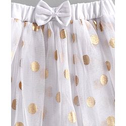 Babyhug Skirt Polka Dot Print - White