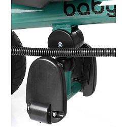 Babyhug Cruise Plug & Play Trike with Mild Steel Frame & Parental Handle Front & Rear Storage Basket with 3 Rubber Wheels with Foldable Foot Rest & Bell - Aqua Blue