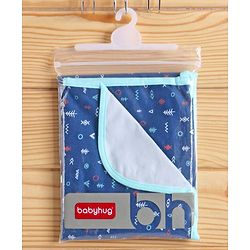 Babyhug Cotton Diaper Changing Mat and Bed Protector - Navy Blue