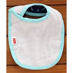 Babyhug Cotton Bibs Bear Embroidery Set of 3 - Blue & White