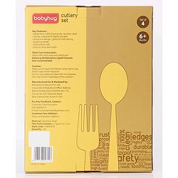 Babyhug Stainless Steel Spoon & Fork Set - Pack of 4