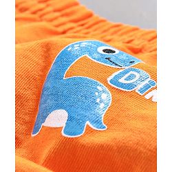 Babyhug 100% Cotton Briefs Dino Print Pack of 3 - White Orange