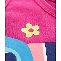 Babyhug Sleeveless High Low Top Bird Print - Pink