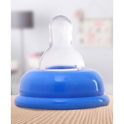 Babyhug Stainless Steel Feeding Bottle with Twin Handles, Blue 150ml| Anti-Colic Nipple | BPA-Free | Rust Free | Food Grade |