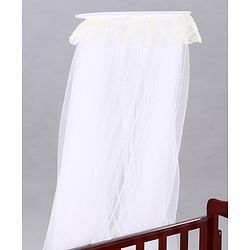 Babyhug Montana Wooden Cot Cum Rocker with Mosquito Net - Cherry Red| Wheels with Lock| Storage Space| Adjustable Height| Openable Side Rail| Foldable Headboard| Attach to Parent Bed| Convert to Study Table
