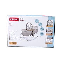 Babyhug Opal 3 in 1 Cosy Manual Rocker cum Sleeper with Mosquito Net - Blue (Without Toys)