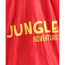 Babyhug Full Sleeves Raincoat Animal Print - Red