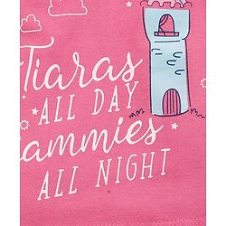 Babyhug Half Sleeves Night Suit Fairy Print - Pink Blue