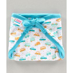 Babyhug Interlock Cloth Nappy Set of 5 Extra Small - Vehicle Print