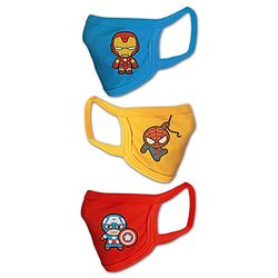 Babyhug Washable & Reusable Knit Face Mask Superheroes Pack of 3 - Blue Red Yellow