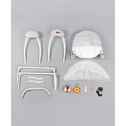 Babyhug Galaxy Electric Swing with Extra Free Motor & Remote - Grey (Without Hanging Toys)| Automatic & Manual Operation| 3 Swing Speed| Off Timer| Built-in Music & Soothing Vibration| Compact Fold| Safety Harness| Cushion Seat