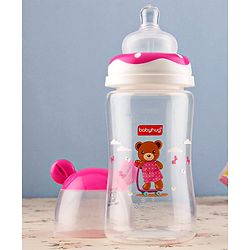 Babyhug Anti Colic Feeding Bottle Bear Shape Pink - 250 ml