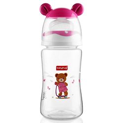 Babyhug Anti Colic Feeding Bottle Bear Shape Pink - 250 ml