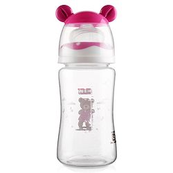 Babyhug Anti Colic Feeding Bottle Bear Shape Pink - 250 ml