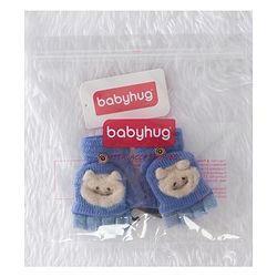 Babyhug Woollen Gloves Animal Applique - Blue