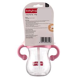 Babyhug Straw Sipper with Twin Handle Pink - 350 ml