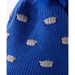 Babyhug Woolen Cap Muffler & Hand Gloves Blue - Diameter 10 cm