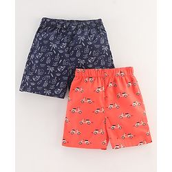 Babyhug 100% Cotton Boxers Multiprint Pack of 2 - Red Blue