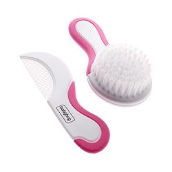 Babyhug Easy Grip Hair Brush & Comb Set - Pink