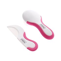 Babyhug Easy Grip Hair Brush & Comb Set - Pink