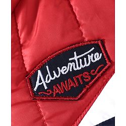 Babyhug Full Sleeves Jacket Adventure Patch - Red Blue