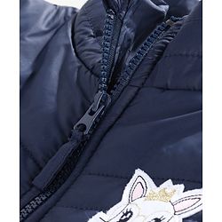 Babyhug Full Sleeves Padded Jacket with Doll Jacket Bunny Patch - Navy