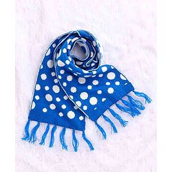 Babyhug Woollen Cap Set Polka Dot Design Navy & Red - Diameter 10 cm