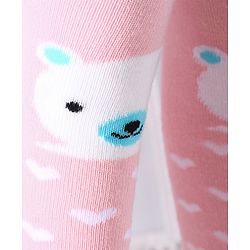 Cute Walk by Babyhug Anti-bacterial Footed Tights Teddy Design - Pink