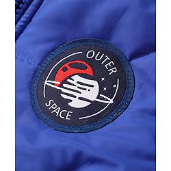 Babyhug Full Sleeves Hooded Padded Jacket - Blue