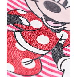 Babyhug Full Sleeves Cold Shoulder Top Minnie Mouse Print - Peach