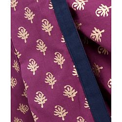 Babyhug Full Sleeves Kurta & Dhoti Floral Print - Navy Blue Violet