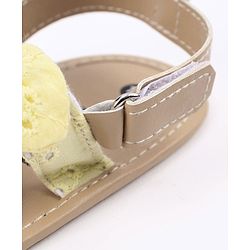 Cute Walk by Babyhug Sandals Style Booties Bow Applique - Yellow Brown