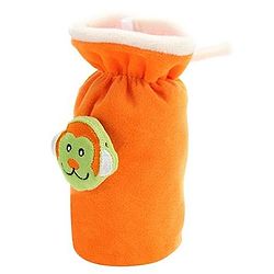 Babyhug Velour Plush Bottle Cover Monkey Motif Large - Fits upto 330 ml