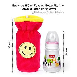 Babyhug Velour Plush Bottle Cover Monkey Motif Large - Fits upto 330 ml