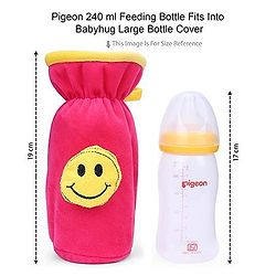 Babyhug Velour Plush Bottle Cover Monkey Motif Large - Fits upto 330 ml