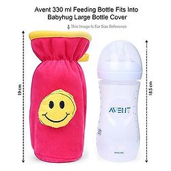 Babyhug Velour Plush Bottle Cover Monkey Motif Large - Fits upto 330 ml