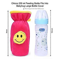 Babyhug Velour Plush Bottle Cover Monkey Motif Large - Fits upto 330 ml