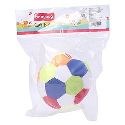 Babyhug Soft Baby Ball for Infants & Toddlers|Multicolour Plush Ball Toy for Sensory Play, Motor Skills & Bonding|Lightweight, Safe & Easy to Hold|Early Development Activity Toy|BIS|Height-14cm