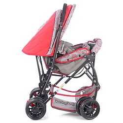 Babyhug Cosy Cosmo Stroller With Reversible Handle & Back Pocket - Bright Red