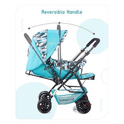 Babyhug Cocoon Stroller With Mosquito Net & Reversible Handle - Sea Green