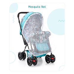 Babyhug Cocoon Stroller With Mosquito Net & Reversible Handle - Sea Green