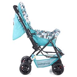 Babyhug Cocoon Stroller With Mosquito Net & Reversible Handle - Sea Green