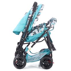 Babyhug Cocoon Stroller With Mosquito Net & Reversible Handle - Sea Green