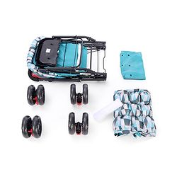 Babyhug Cocoon Stroller With Mosquito Net & Reversible Handle - Sea Green