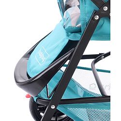 Babyhug Cocoon Stroller With Mosquito Net & Reversible Handle - Sea Green