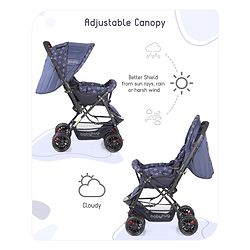 Babyhug Cocoon Stroller With Mosquito Net & Reversible Handle - Blue