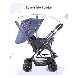 Babyhug Cocoon Stroller With Mosquito Net & Reversible Handle - Blue