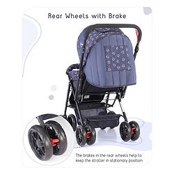 Babyhug Cocoon Stroller With Mosquito Net & Reversible Handle - Blue