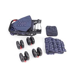 Babyhug Cocoon Stroller With Mosquito Net & Reversible Handle - Blue